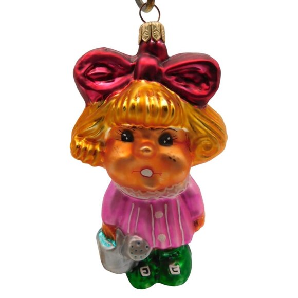 Vintage Christopher Radko Blown Glass Christmas Ornament Daisy Darling Hair Bow - Picture 1 of 4